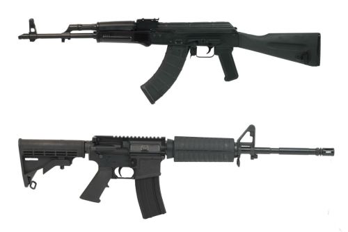 AR-15 and AK-47