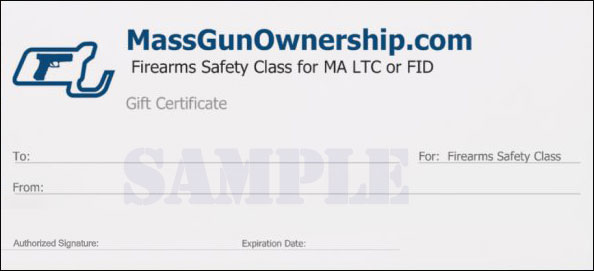 Gun Safety Class Gift Certificate