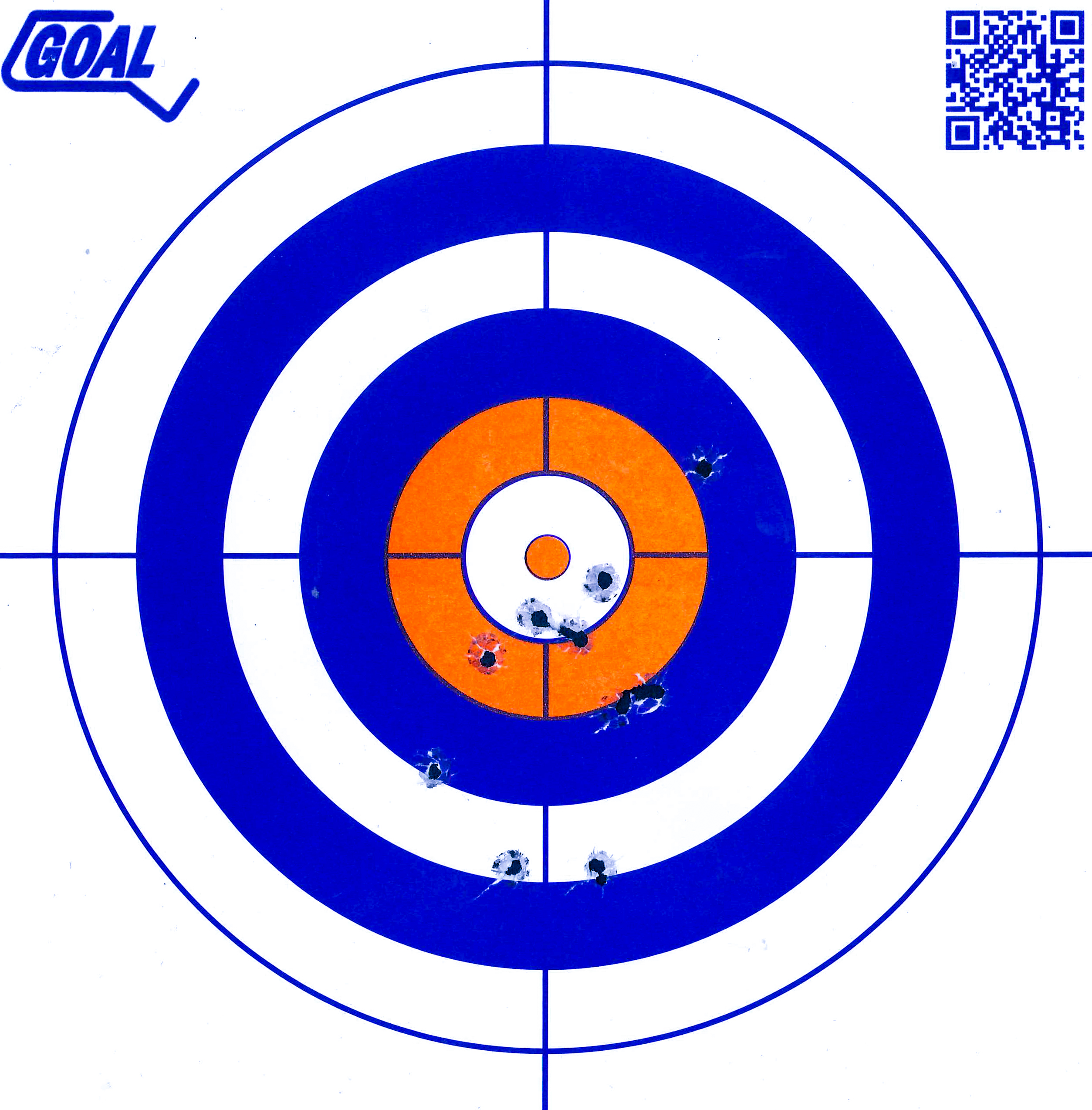 10 shots at 10 yards.  Not bad considering the tiny sights and record cold temp.