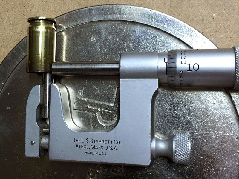 Figure 3 - Measuring the case wall thickness at the mouth